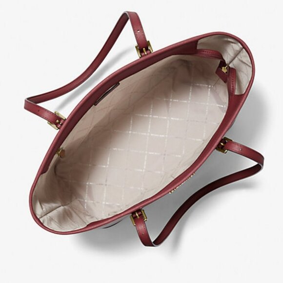 Michael Kors Large Jet Set Burgundy Safianno Leather with Gold Hardware - Picture 4 of 10